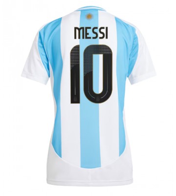 Argentina Lionel Messi #10 Replika Hjemmebanetrøje Dame Copa America 2024 Kortærmet